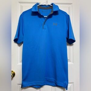 Under Armour Sz S Mens Blue UA Tech Loose-Fit Golf Polo Team Shirt 1290140 983
